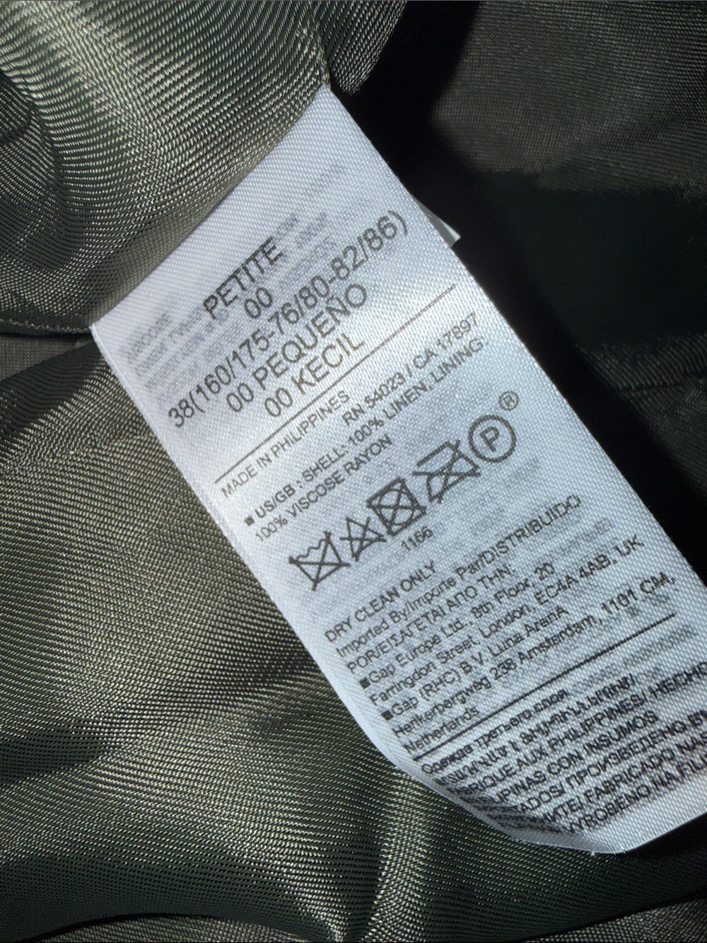 Banana Republic Palma Linen Vest Camo Green NWT Size 00 Petite - Picture 6 of 7